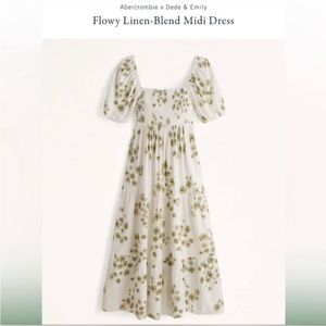 Dede x Emily Flowy Linen-Blend Midi Dress.